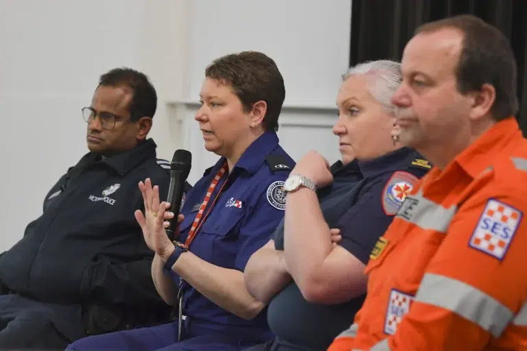 Emergency services panel discussion in Australia.