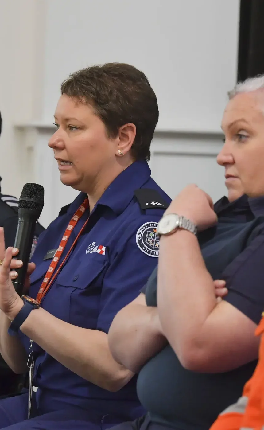 Emergency services panel discussion in Australia.