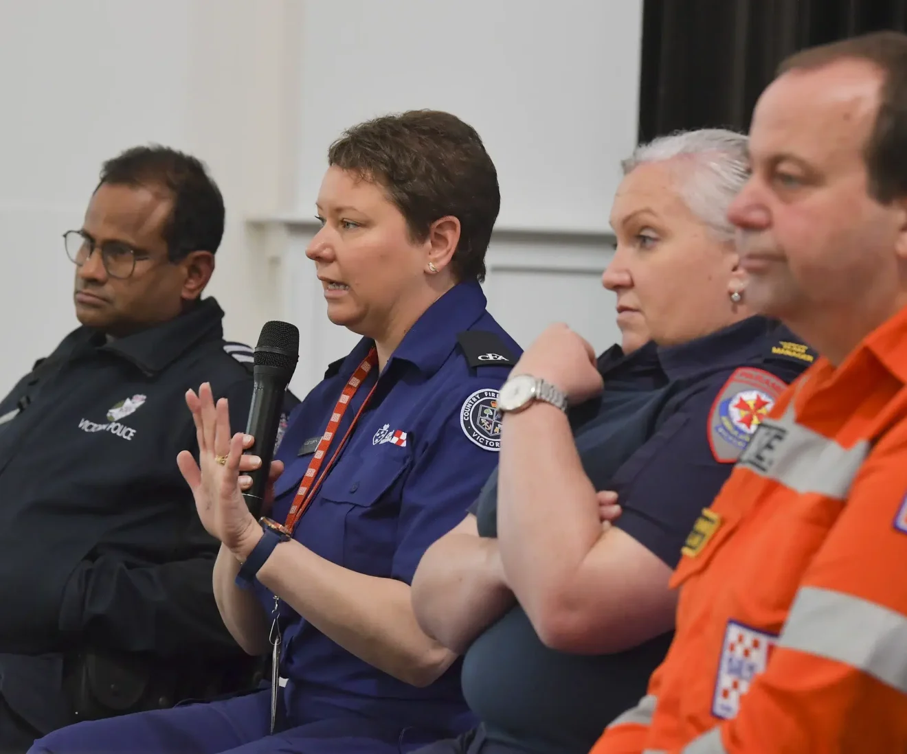 Emergency services panel discussion in Australia.