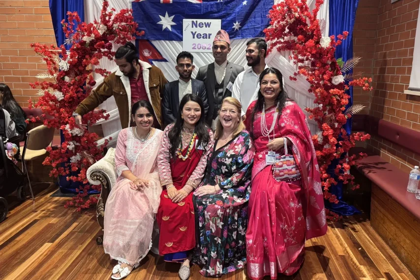 Celebration of New Year 2080 in Australia with friends.